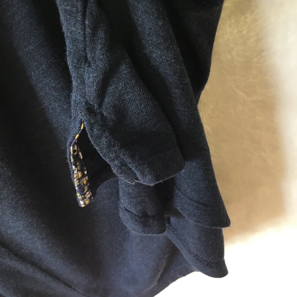 Chic Navy Blue V-Neck Top with Ruffle Detail - Picture 10 of 10